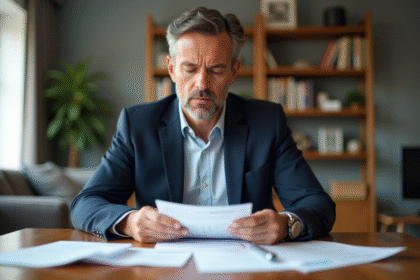 Homme d'affaires confiant en réunion financière